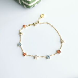 Kendra Scott Sierra Star Gold Chain Bracelet Crystal